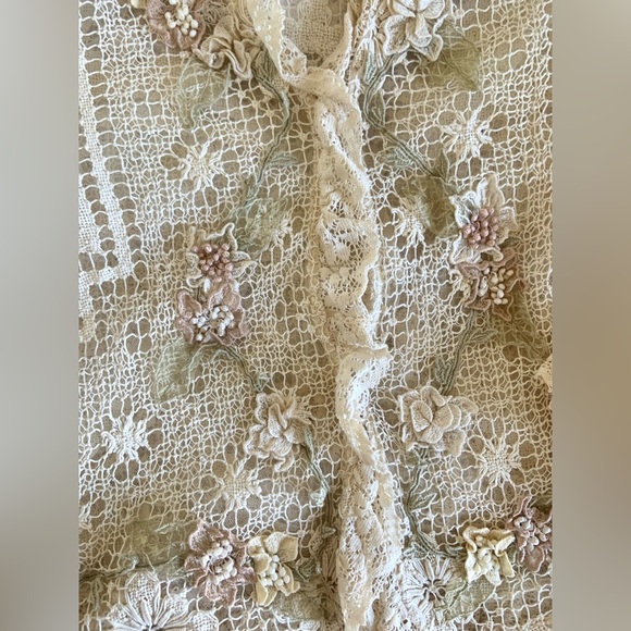 Crocheted Lace floral blazer sweater - Picture 2 of 5